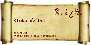 Kluka Ábel névjegykártya